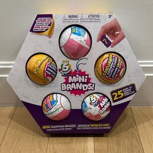 Mini Brands Surprise Toy Set - Pink, Yellow, White